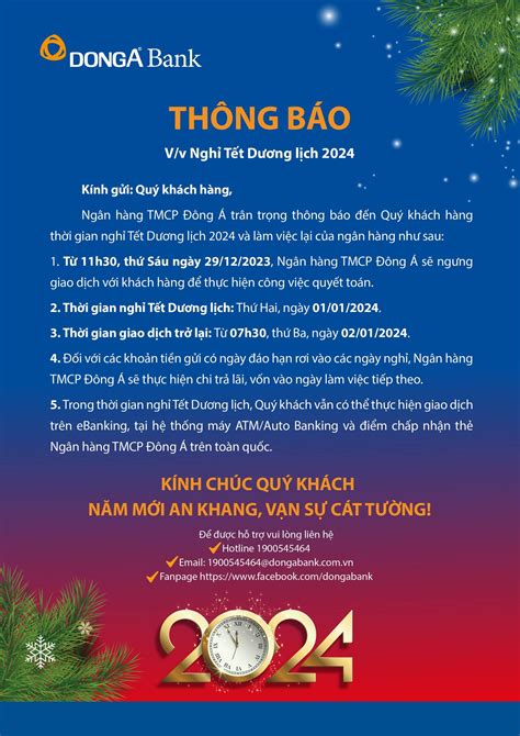 lịch nghỉ tết ngân hàng 2024